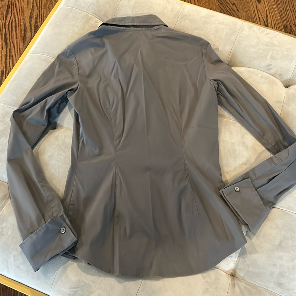 Theory Ivy Charcoal Grey Gray Button Long Sleeve … - image 6